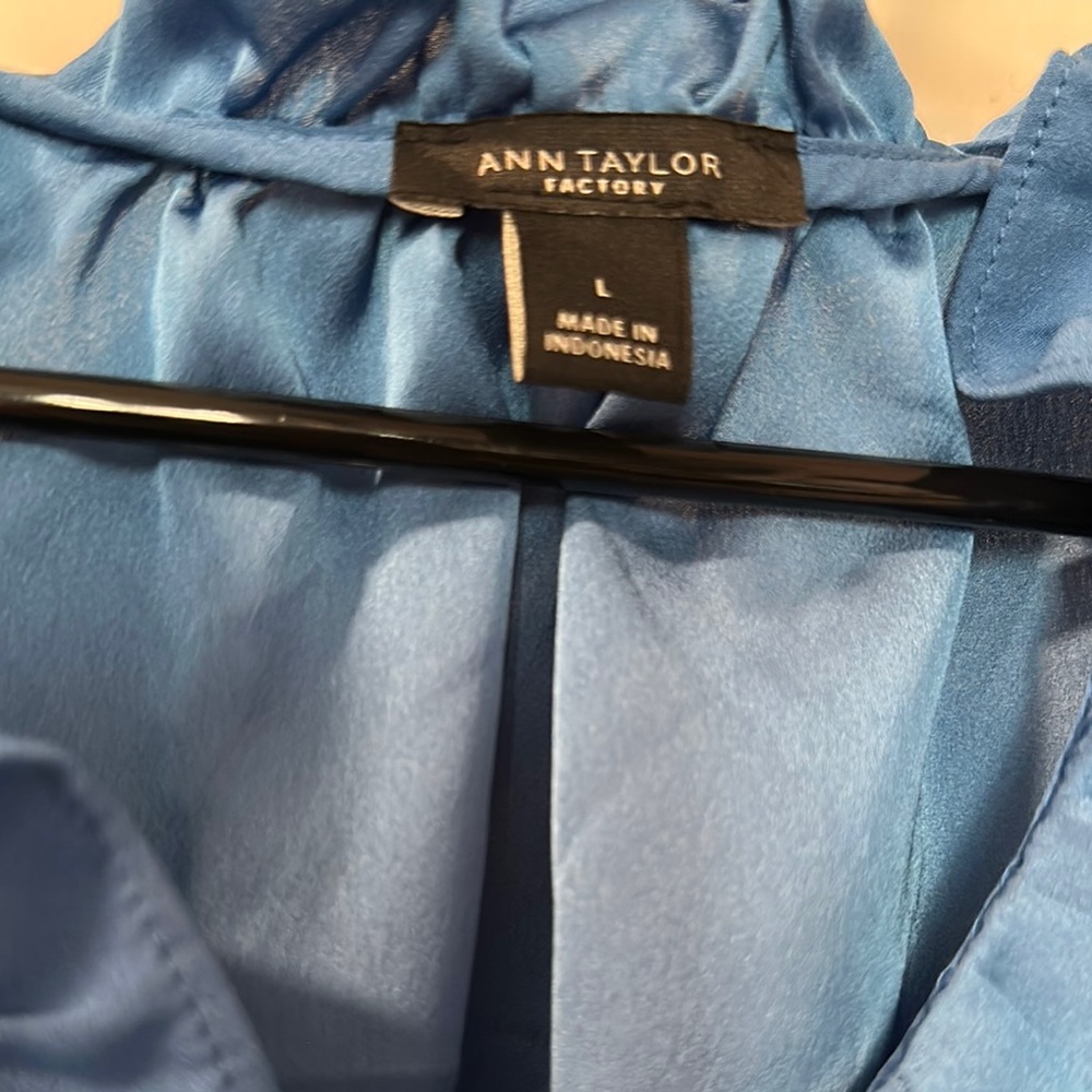 Blue Ruffled Women's Top - Picture 2 of 5